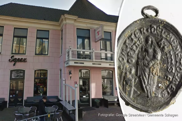 Archeologen vinden bij voormalig hotel Igesz bijzonder pelgrimsinsigne uit 16e eeuw