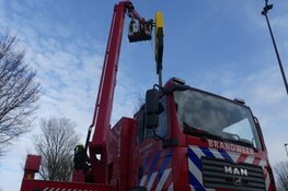 "Big M" raakt los, brandweer in actie