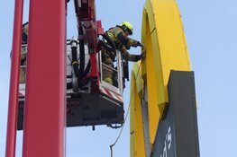 "Big M" raakt los, brandweer in actie