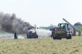 Tractor in brand in Schagen