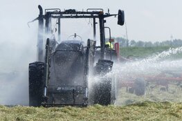 Tractor in brand in Schagen