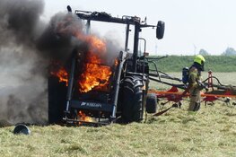 Tractor in brand in Schagen