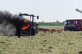Tractor in brand in Schagen