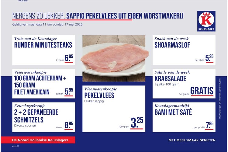 Weekaanbieding bij Keurslager Arie Klaver