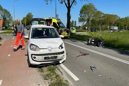 Ongeval letsel tussen scootmobiel en auto Speketersweg Waarland