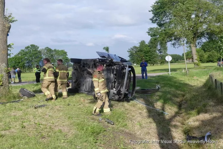 Auto tegen boom