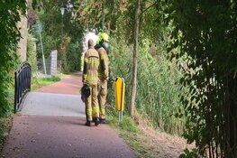 Prullenbak langs de weg in Schagen vat vlam