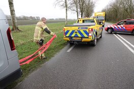 Auto raakt te water in Dirkshorn: weg dicht