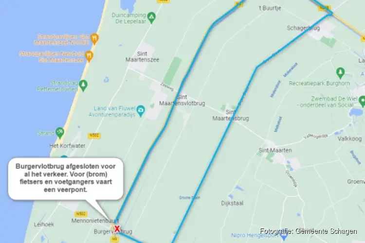 Vervanging slijtlaag Burgervlotbrug van 4 juli t/m 7 juli 2022