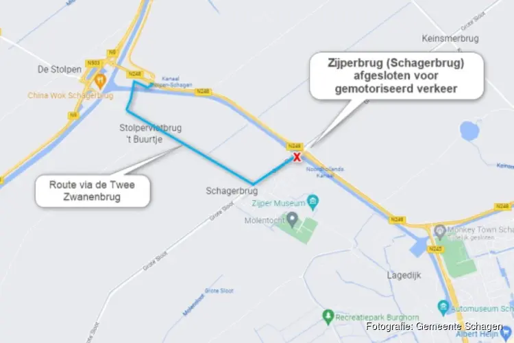 Zijperbrug afgesloten van 10 oktober tot en met 14 oktober 2022