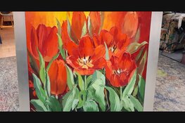 Workshop tulpen en andere voorjaarsbloemen met paletmes/olieverf