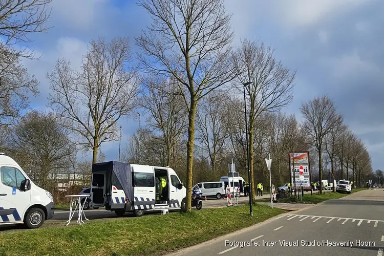 Politiecontrole langs de N245 bij Schagen