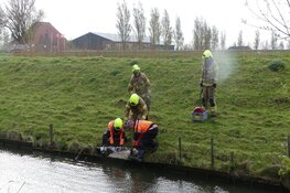 Schaap in nood, brandweer schiet te hulp