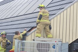 Duif zit vast in dak Makado Centrum