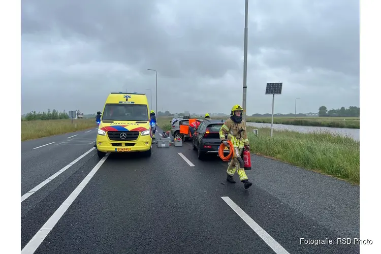 Gewonde na ongeval tussen twee voertuigen op N9
