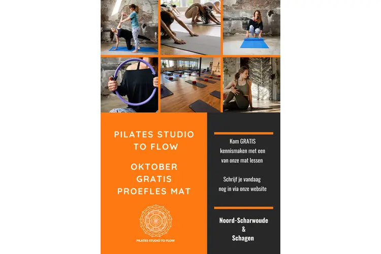 Gratis proeflessen in oktober bij Pilates Studio To Flow