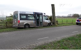 Buurtbus vliegt uit bocht en botst tegen boom in Waarland