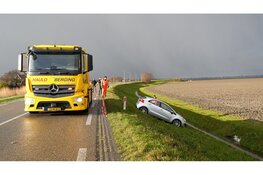 Auto raakt van de weg bij Kolhorn