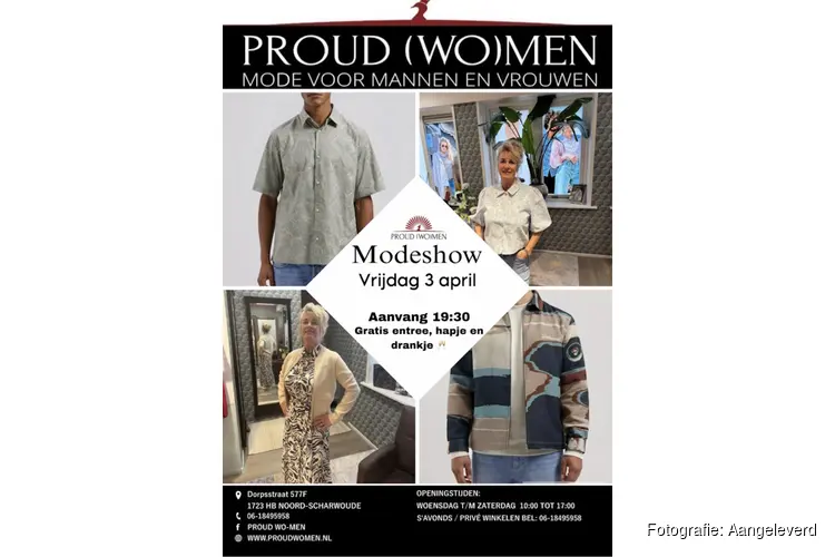 Modeshow bij Proud Wo(men) op vrijdag 3 april