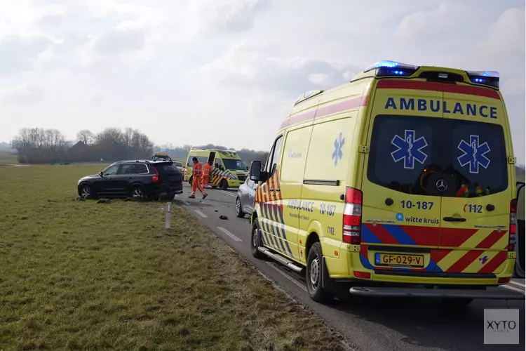 Frontale aanrijding N245, twee gewonden